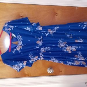 NWT Torrid Blue Floral Chiffon Dress